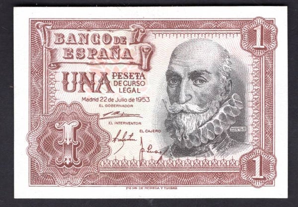 Spain. Peseta 1953. 1F 1858729. AU-UNC.   DY19871