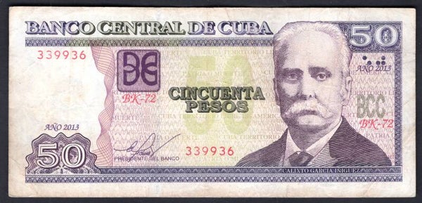 Cuba. 50 Pesos 2013. 339936. F-VF.   DY19874