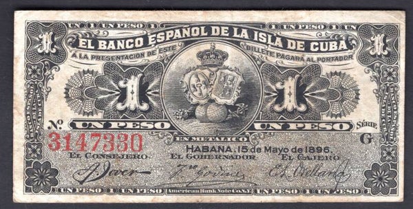 Cuba. Peso 1896.   3147330.   DY19878