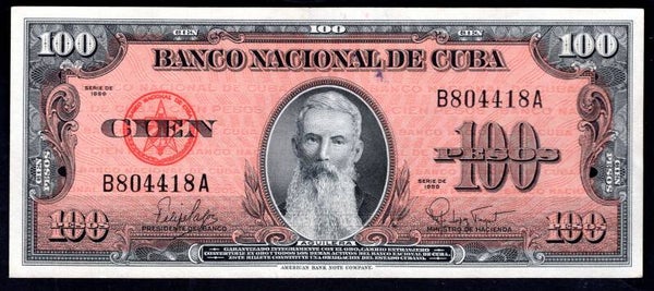 Cuba. 100 Pesos 1959. B804418A. GVF.  DY19881