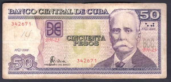 Cuba. 50 Pesos 2008 342671. GF.   DY19883