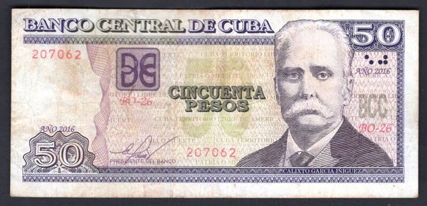 Cuba. 50 Pesos 2016. 207062 F-VF.   DY19886