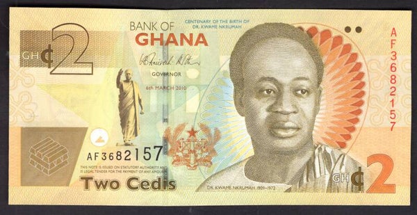 Ghana. Two Cedis 2010, AF3682157 UNC.   DY19897