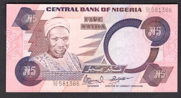 Nigeria. Five Naira (1990s). DJ/54 581366. VF-EF.   DY19911