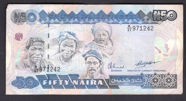 Nigeria. 50 Naira (1990s) K/41 971242 Crisp F-VF.  DY19914