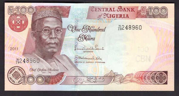 Nigeria. 100 Naira 2011 N/28 248960 AU-UNC.  DY19915