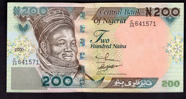 Nigeria. 200 Naira 2000 C/30 641571 VF-EF.   DY19916
