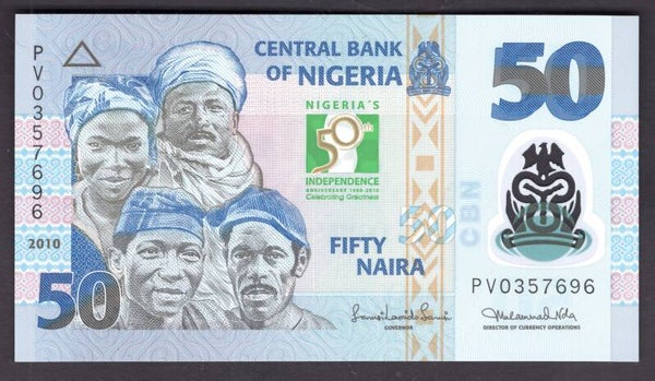 Nigeria. 50 Naira 2010 PV0357696 UNC.  DY19919
