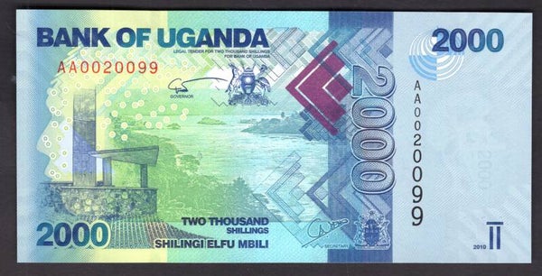 Uganda. 2,000 Shillings 2010 AA0020099 UNC.   DY19921