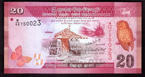Sri Lanka. 20 Rupees 2010 W/66 750023 AU-UNC.   DY19938