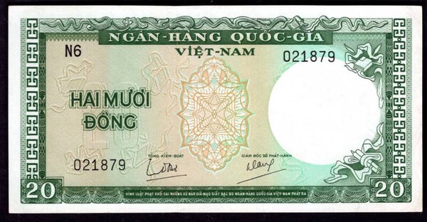 South Vietnam. 20 Dong (1964) (WPM 16a). 021879 VF-EF.   DY19967
