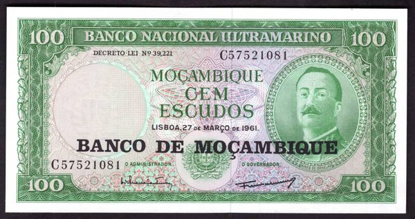 Mozambique. 100 Escudos overprint 1970s, C5 7521081 UNC.   DY19972