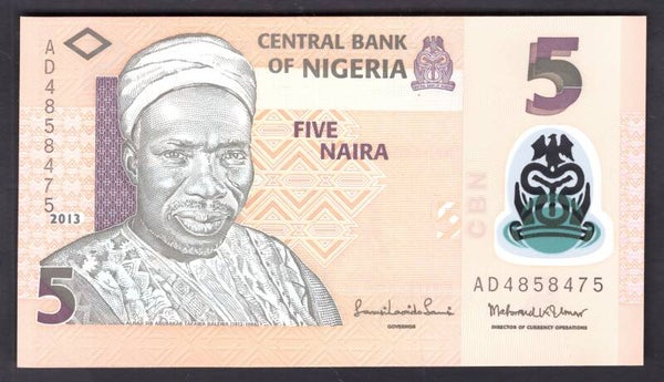 Nigeria. Five Naira 2013 4858475 UNC.   DY19975