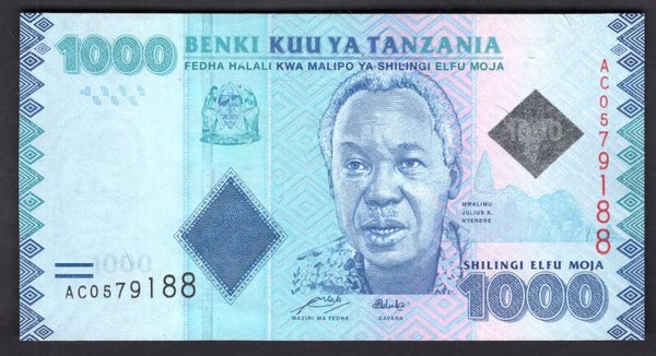 Tanzania. 1,000 Shilling(2010). AC0579188 AU-UNC.   DY19979