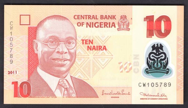 Nigeria. 10 Naira 2011  CW105789 UNC.   DY19980