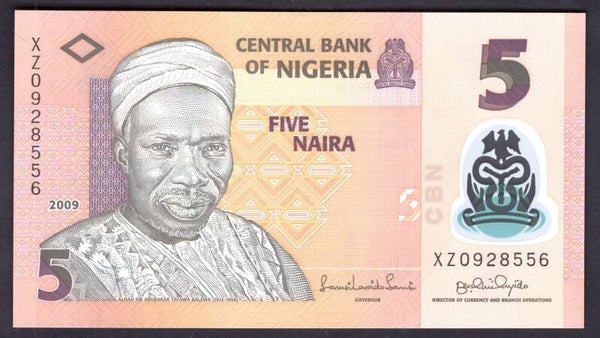 Nigeria. Five Naira 2009 0928556 UNC.   DY19981