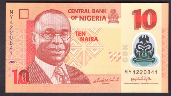 Nigeria. 10 Naira 2009 MY4220841 UNC.   DY19982
