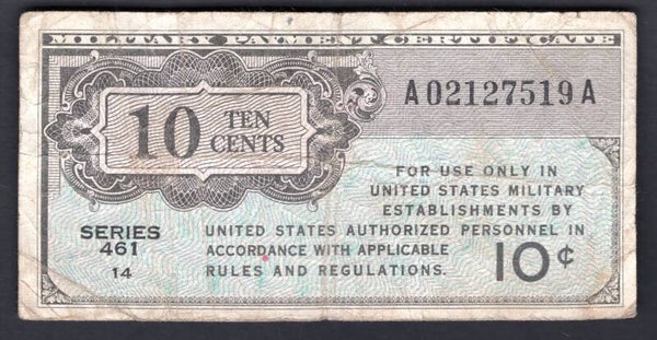 USA. Military. 10 Cents (1946) A02127519A. Fine.   DY19983