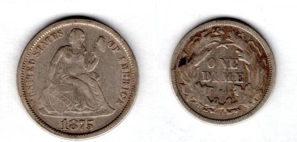 USA. Dime 1875P.  dy19995