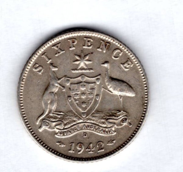 Australia. Sixpence 1942D.   DY20090