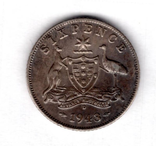 Australia. Sixpence 1943D.   DY20091