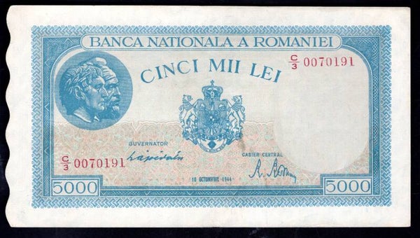 Romania. 5,000 Lei 10-10-1944 (WPM 56a) VF-EF.   DY20148