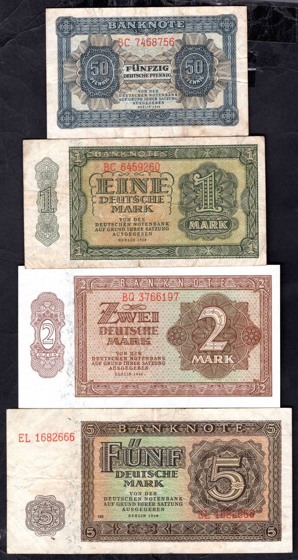 East Germany. Seven Note set 1948.   DY20213