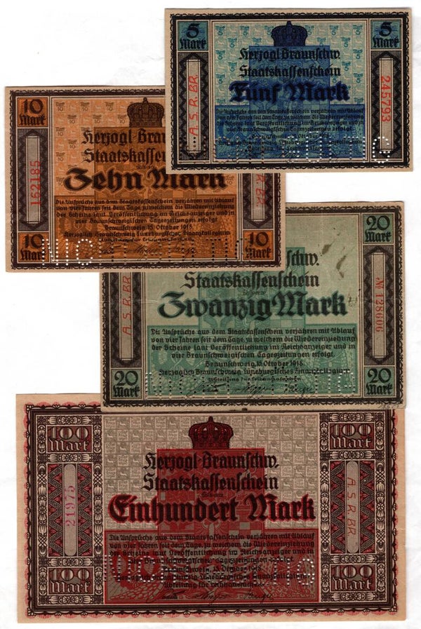 Germany. Braunschweig Notgeld set, cancelled 1918.   DY20237