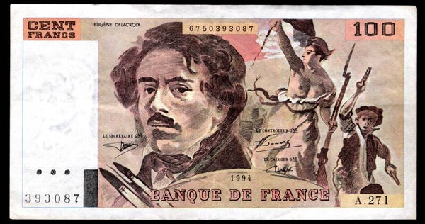 France. 100 Francs 1994. 271 Alphabet. Crisp F-VF.   DY20317