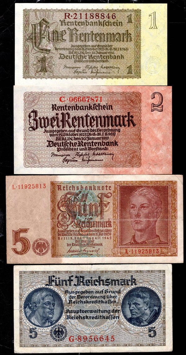 Germany. 3rd Reich. Eight note selection. Details Below.   DY20392