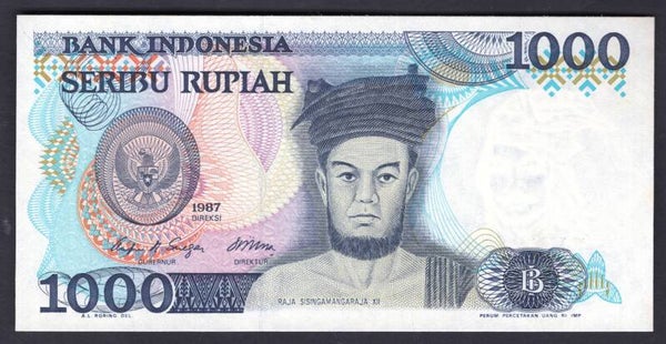 Indonesia. 1,000 Rupiah 1987 FHP283084 AU-UNC.   DY20523