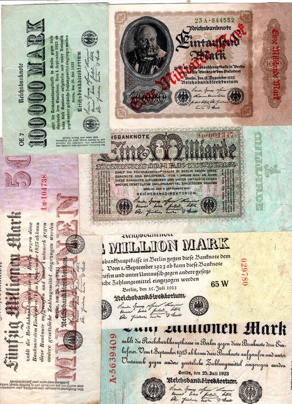 Germany, 18 banknotes, mainly inflation, mixed grades.   DY20548