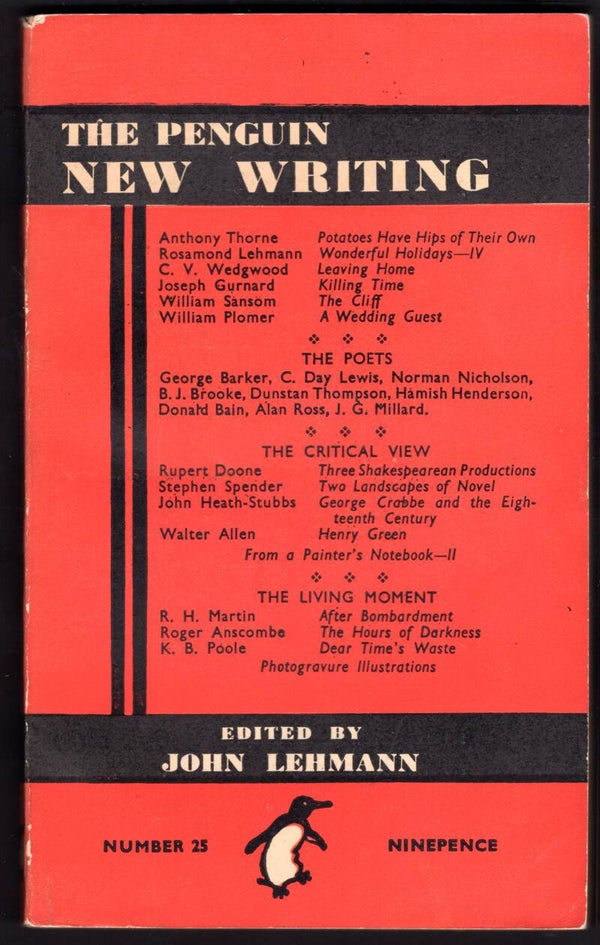 Penguin New Writing Paperback. Volume 25 published 1945.   DY20566