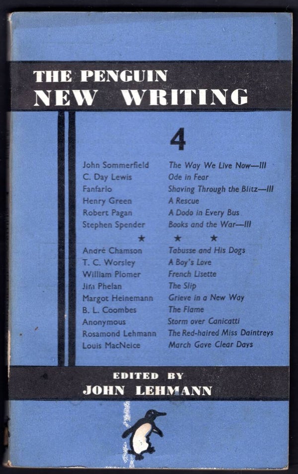 Penguin New Writing Paperback. Volume 4. Published March 1941.   DY20581