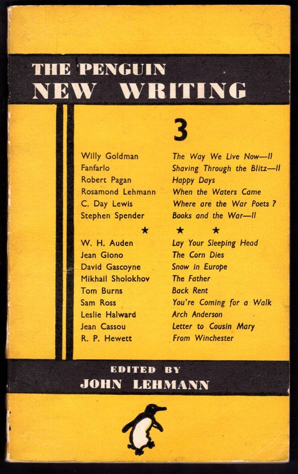 Penguin New Writing Paperback. Volume 3. Published February 1941.   DY20582