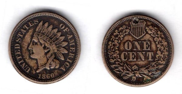 USA. One Cent 1860     dy20688