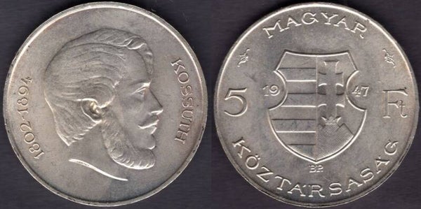 Hungary. Five Forint 1947.   dy20740