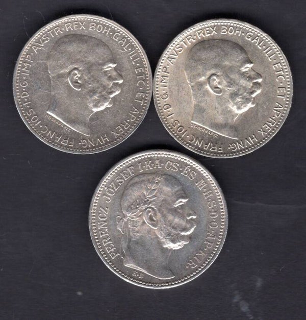 Austro-Hungary. 3 x 1 Corona. DY20748