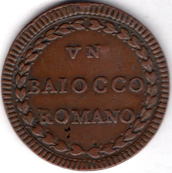 Vatican. One Baiocco 1789.   dy20785