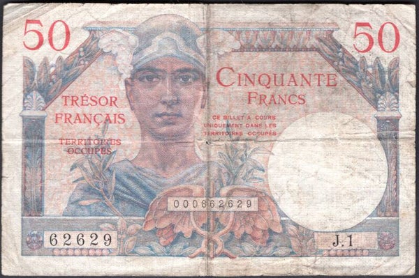 France. Occupation of Germany (1947) 50 Francs Fine.    dy20854