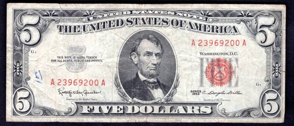 USA. Legal Tender $5 1963 Nearly Fine.  dy20877
