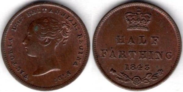 Victoria. Half Farthing 1843       dy20935