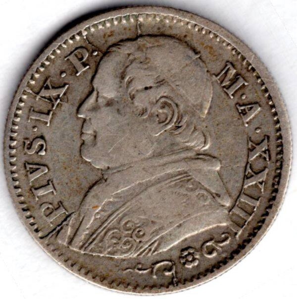 Vatican. Ten Soldi 1867.   dy21011