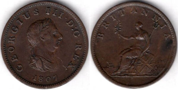 George III. Halfpenny 1807     dy21076