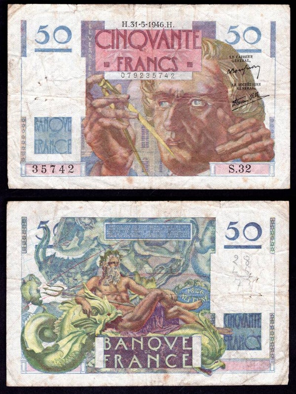 France. 50 Francs 31-5-1946 Good Fine.     dy21102