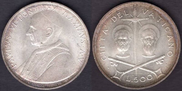 Vatican. 500 Lire 1967.   dy21120