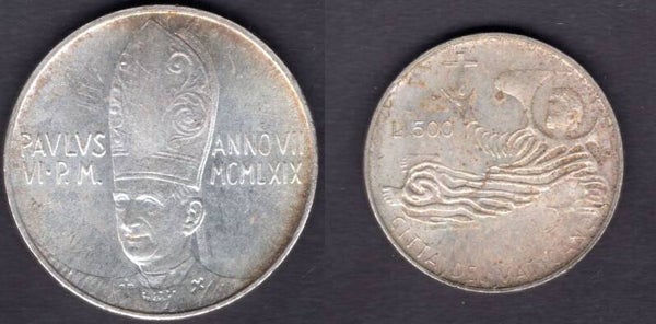Vatican. 500 Lire 1969.   dy21121