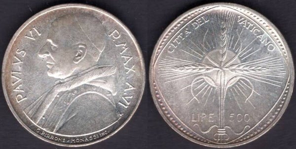 Vatican. 500 Lire 1968.   dy21124