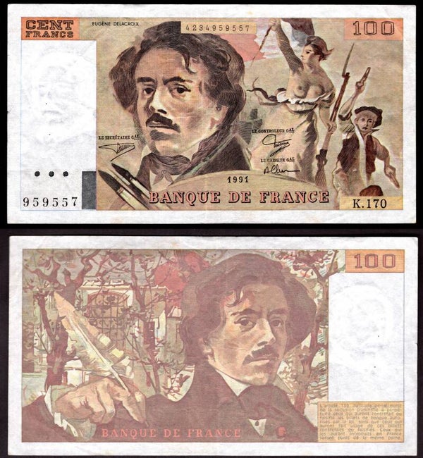 France. 100 Francs 1991 F-VF.   dy21151