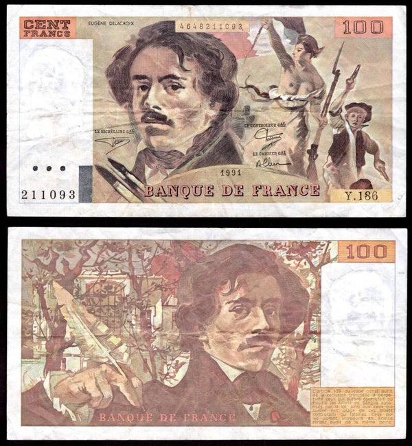 France. 100 Francs 1991 Fine.    dy21152